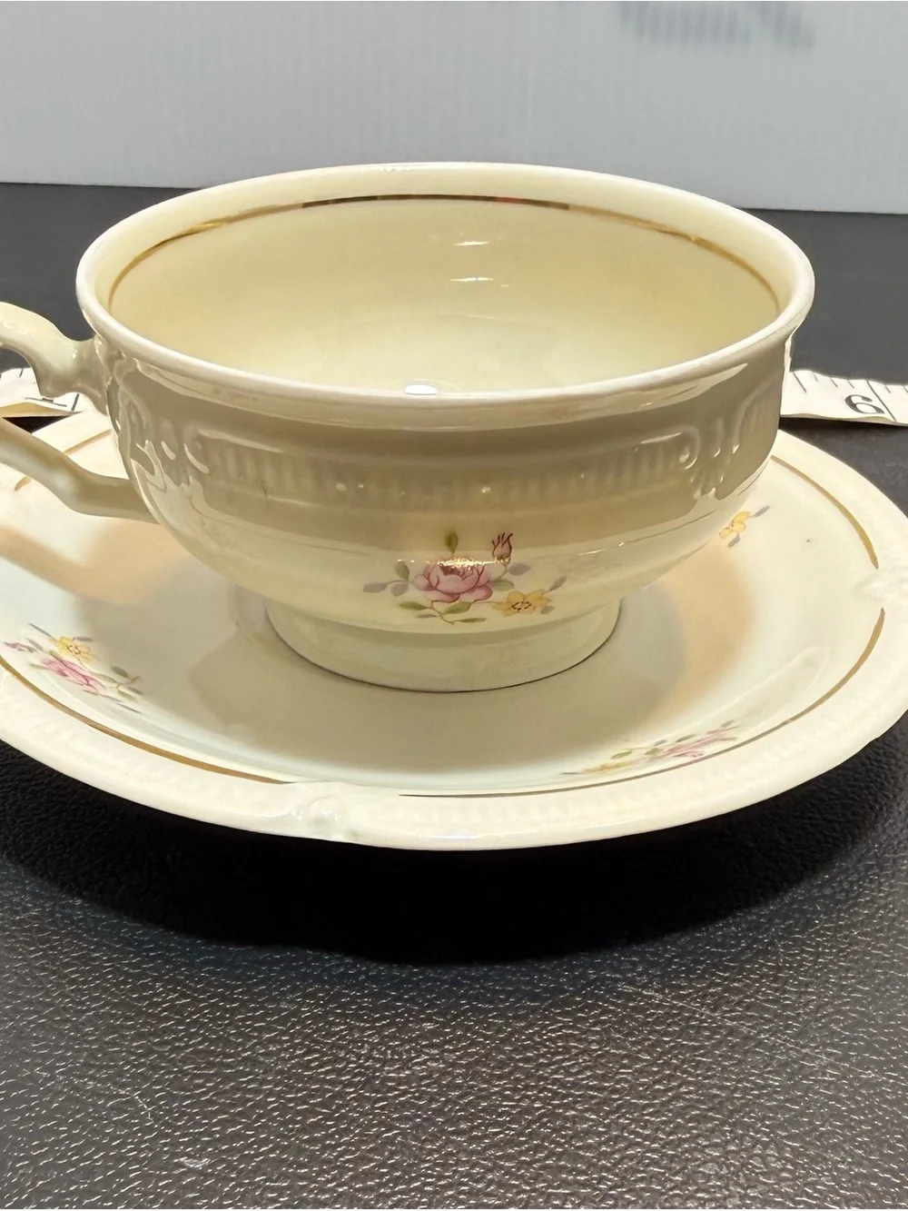 Bavaria Ivory Floral Teacup and Saucer Set - U.S./ Germany